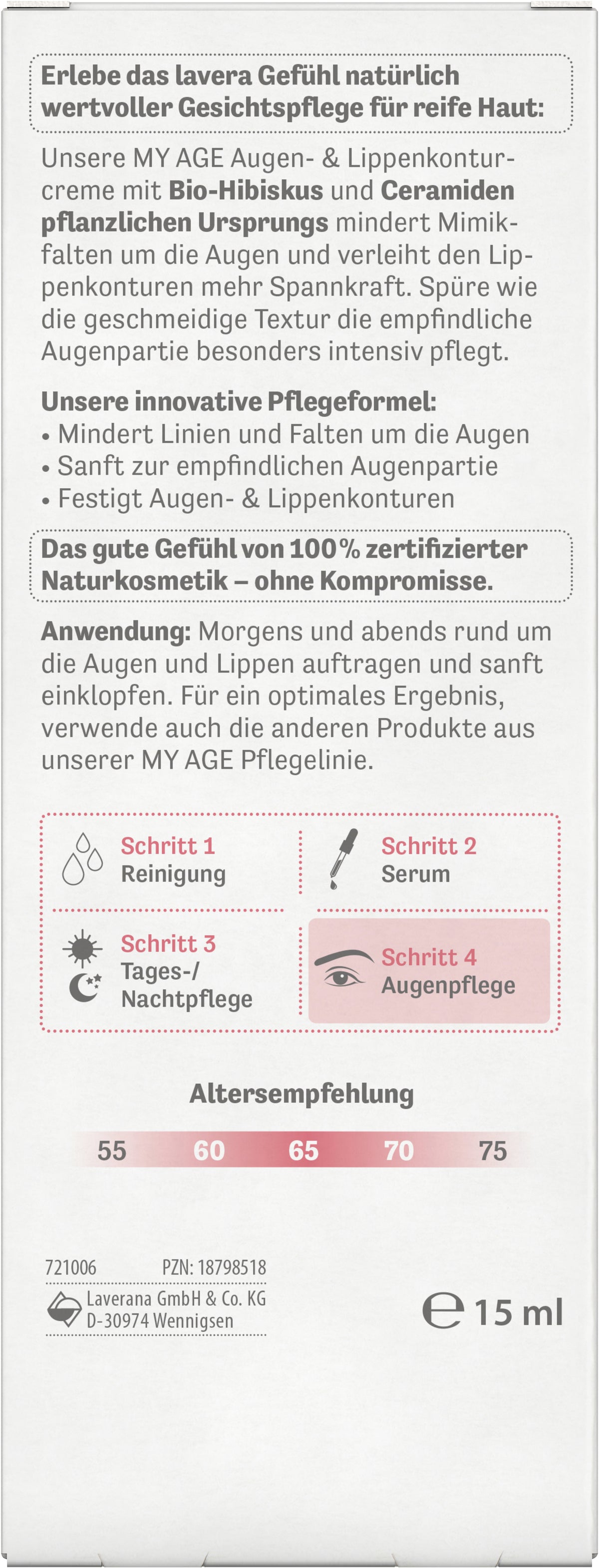 lavera MY AGE Augen- & Lippenkonturcreme