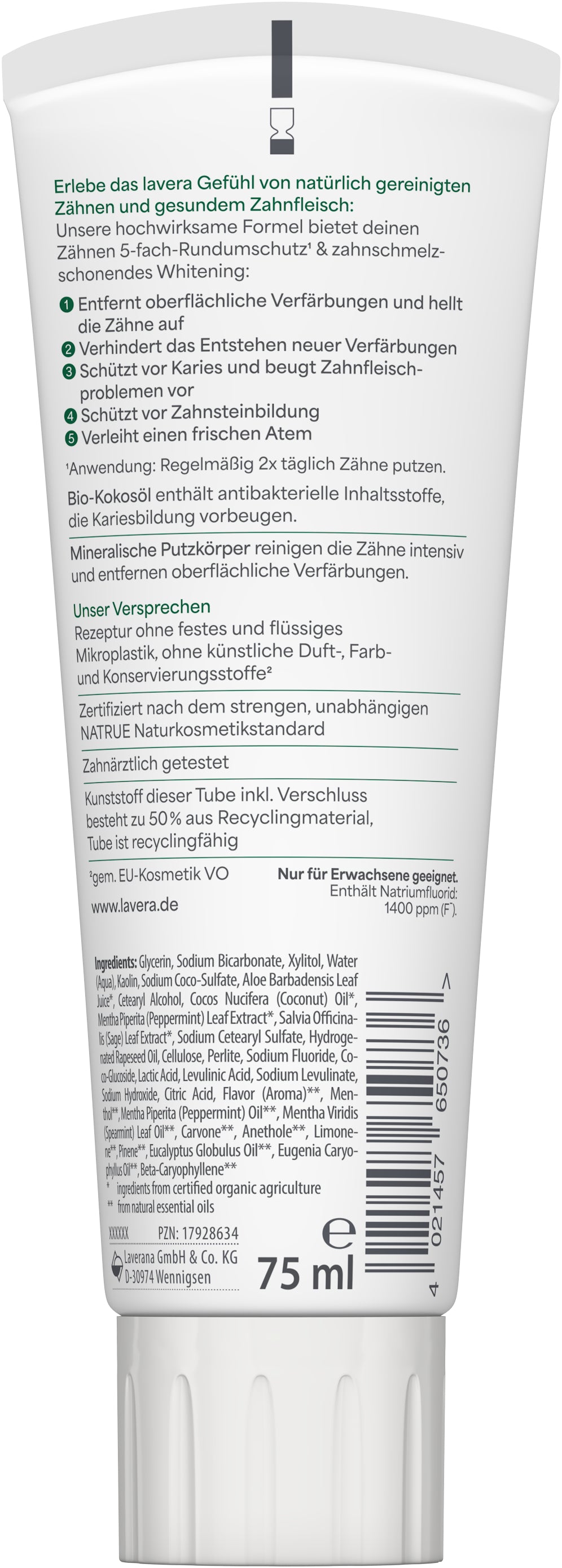 lavera Zahncreme Sensitive Whitening