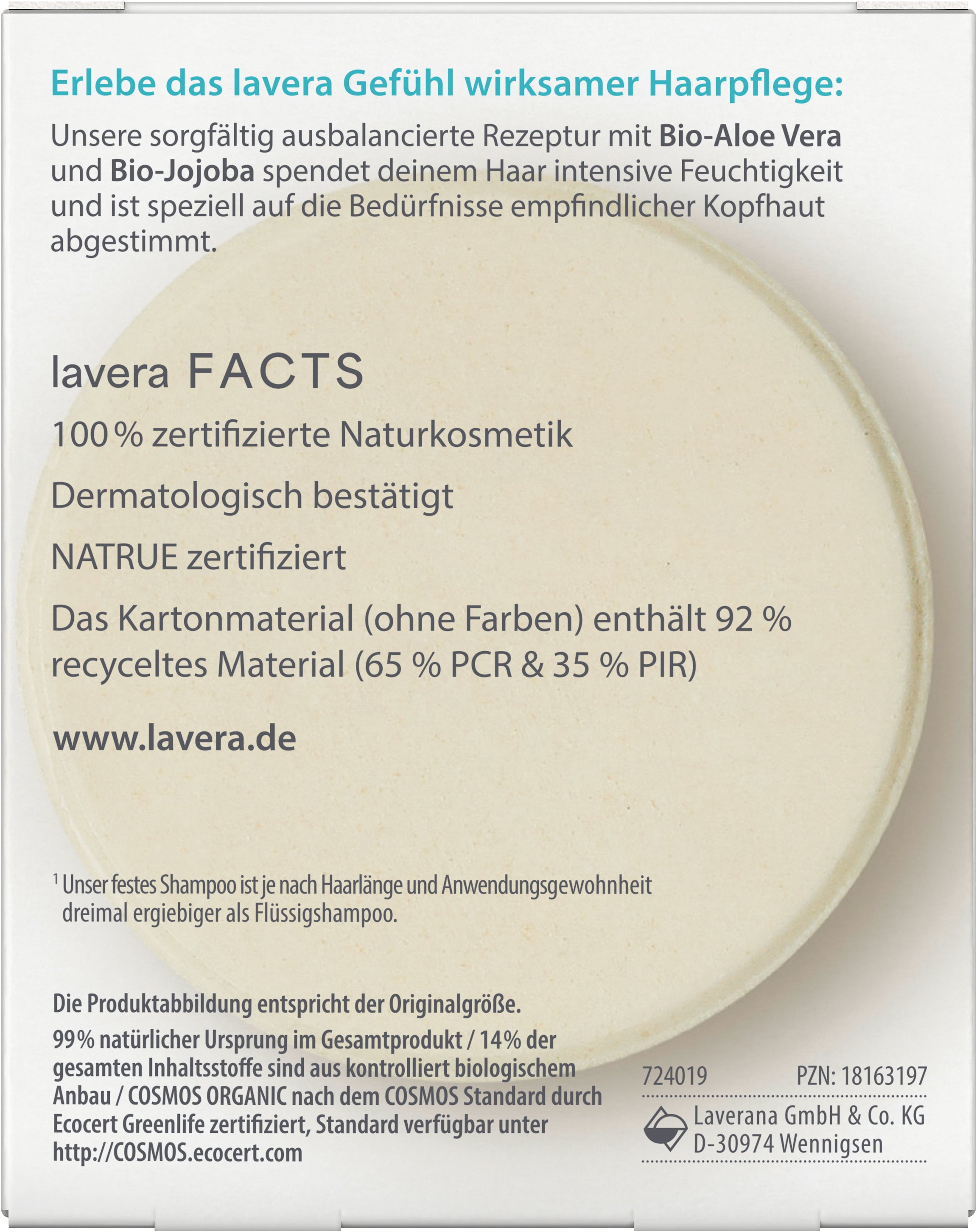 lavera Festes Pflegeshampoo basis sensitive Feuchtigkeit & Pflege