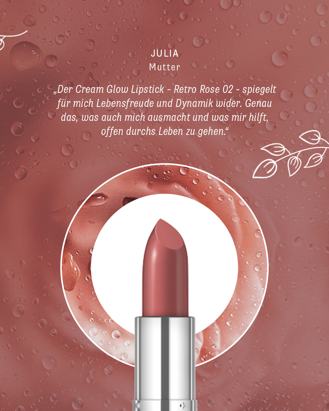 lavera Cream Glow Lipstick -Retro Rose 02-